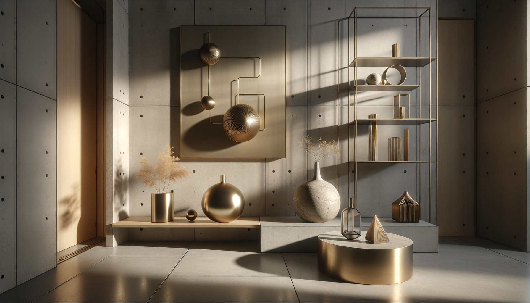 Design-led sculptural objects in refined contemporary interior setting