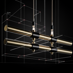 AI-generated packshot visualization of LINEA-01 Pendant