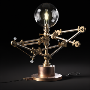 AI-generated packshot visualization of MECHANICA-01 Floor Lamp