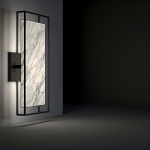 AI-generated packshot visualization of STRATA-01 wall light