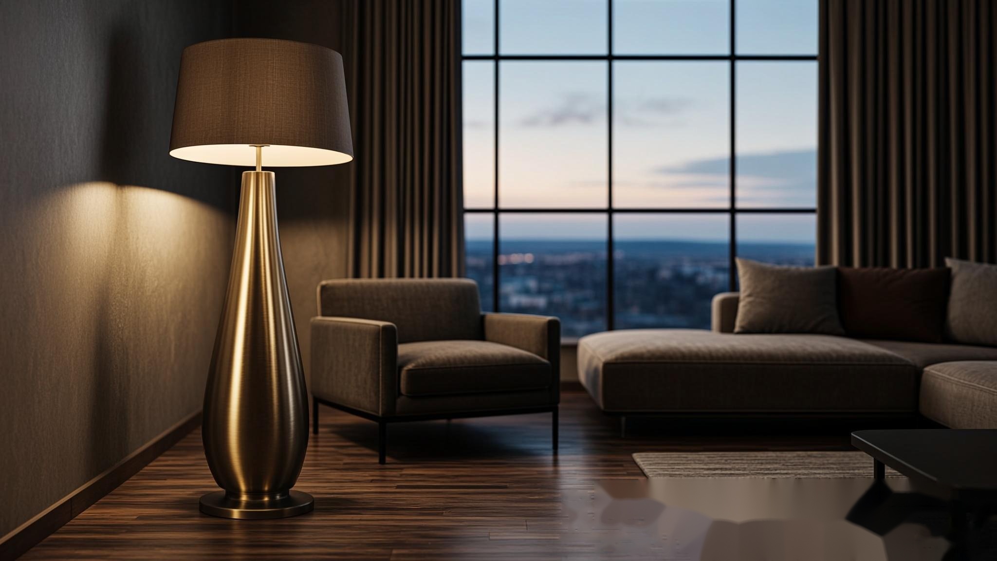 Sculptural lamp in a modern interior